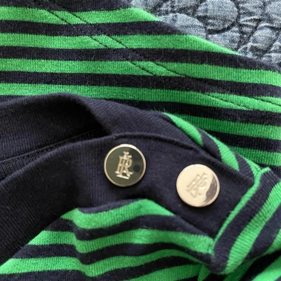 Lauren Ralph Lauren Striped Button-Shoulder Top - Picture 7 of 11